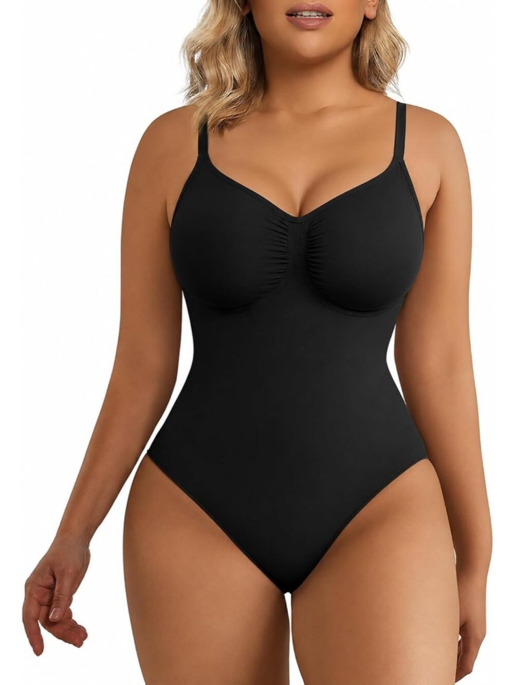 Women's Adjustable Tummy Control Bodysuit with Breathable Mesh - Small/Medium